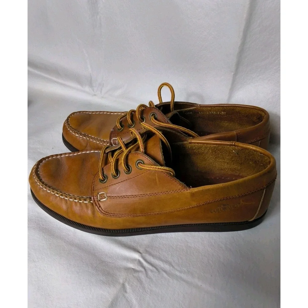 Vintage Colorado Brand Leather Handsewn 4-Eye Camp Moc Boat Shoes.